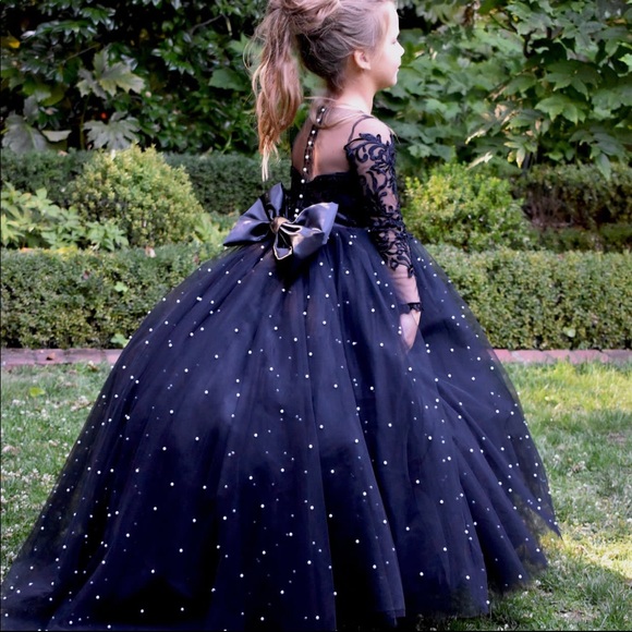 Black Flower girl dress